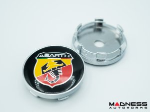 Center Wheel Caps - Black w/ ABARTH Crest - Set of 4 - 60mm